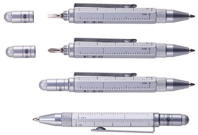 Stilolaps multitasking Troika Liliput Tool Pen, me stylus, me kaçavidë edhe vizore, i zi