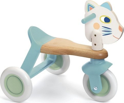 Tricikël lodër Djeco BabyScooti, për bebe 12m+, dru dhe plastikë, blu