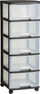 Raf plastik me sirtarë Curver Shelf Unit 50382, 5x20L, me rrota, transparent e zezë