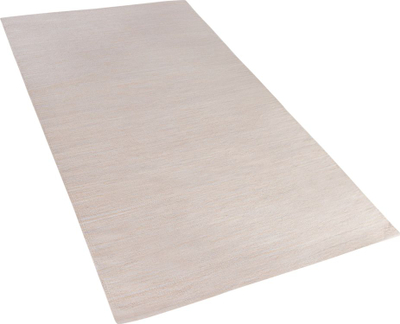 Tepih pambuku pa firmë, 80 x 150 cm, punim me dorë, bezhë