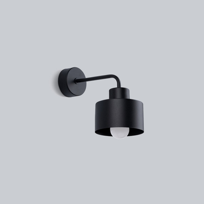 Lampë muri Savar Black Steel, stil i thjeshtë modern, metal, e zezë