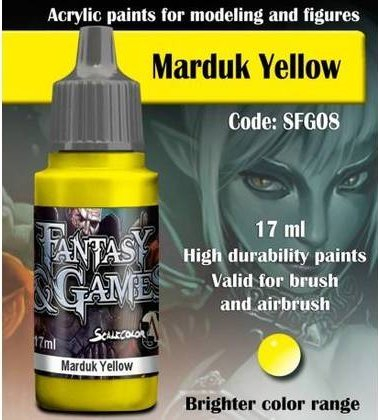 Bojë akrilike Fantasy &amp; Games Marduk Yellow, 17ml, e verdhë
