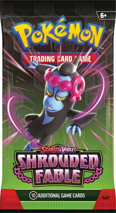 Set letra Pokémon TCG Scarlet &amp; Violet Shrouded Fable Booster Bundle, 6 booster packs, për me lujt letra