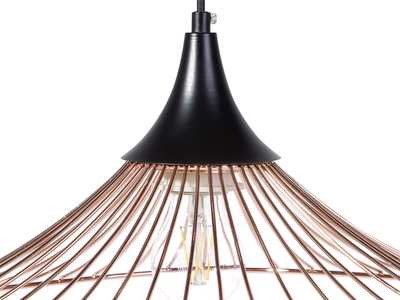 Висечка ламба GIONA Copper, метал, мрежест дизајн, бакарна и црна