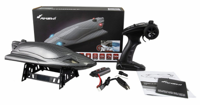 Varkë me telekomandë Amewi RC Motor Boat RtR, 335 mm, LED, pamje karboni