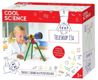 Teleskop për fëmijë Eduscience JS005 My First, 15x zmadhim, me trekëmbësh, gri