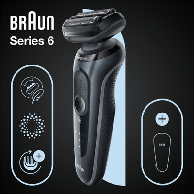 Rrojkë elektrike Braun Series 6 60-N1000S, Li-Ion, që s’e hyn uji, gri