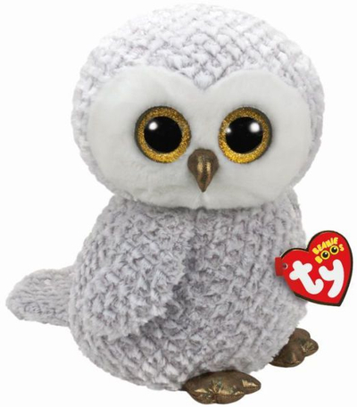 Lodër TY Beanie Boos Owlette, 42cm, e bardhë