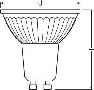 Llampë LED Osram GU10, 3W 2700K, reflektor, dritë e bardhë e ngrohtë