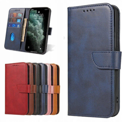 Këllëf magnetik për telefon Samsung Galaxy A73 5G, lëkurë ekologjike, me kapak palosës, blu
