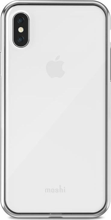 Mbrojtëse e pasme Moshi Vitros për iPhone Xs / X, e tejdukshme / e argjendtë