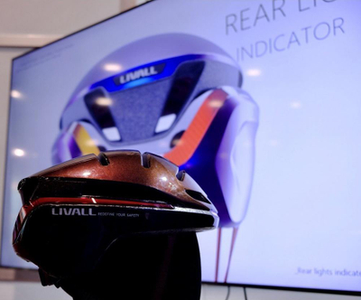Паметна кацига за велосипед Livall EVO21 Ултравиолет, осветлување 360°, откривање пад со SOS, виолетова