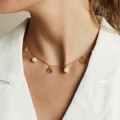 Rosefield Multi Shell & Pearl Ѓердан, Златен