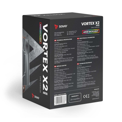 Sistem ftohës kompjuteri Savio SAVGCOVORTEXX2ARGB, ARGB, për gaming, shumëngjyrësh