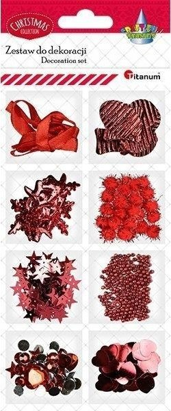 Set për kartolina Titanum Red Cardmaking, 8 materiale, ngjyrë e kuqe