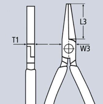 Pincë të sheshta Knipex 20 02 160, 160mm, doreza me dy pjesë, e kuqe me blu