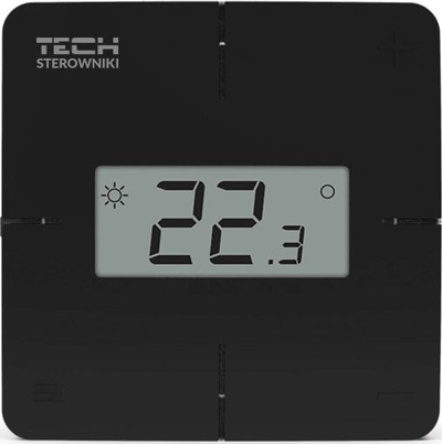 Termostat dhome TECH-STEROWNIKI R-X WG.11.0749, me kabllo, për shirita L-X dhe L-12, i zi