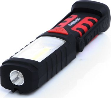 Dritë pune LED Mar-Pol COB, 3W, rikarikueshme me magnet, e zezë me të kuqe