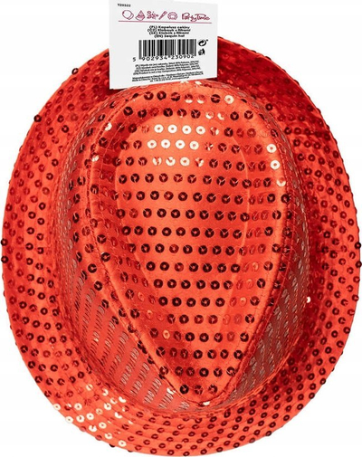 Kapelë feste ARPEX Red Sequin, madhësi universale, e kuqe me shkëlqim