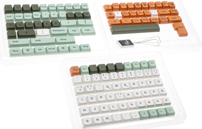 Set keycaps Ducky Dino MDA, PBT, Dye Sub, bardhë jeshile