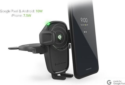Mbajtëse telefoni për makinë iOttie Easy One Touch Wireless 2, karikim pa tela Qi, për CD edhe grilë, e zezë