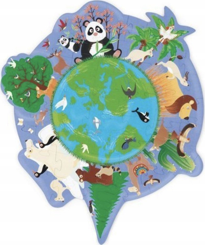 Puzzle për kalamoj Scratch 276181196 World, 45 copa, 29x25 cm, shumëngjyrësh
