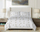 Set shtrati Matex Exclusive, saten pambuku, 160x200 cm, me lule, e bardhë bezhë
