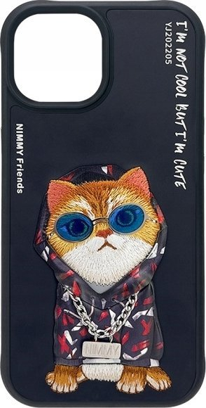 Kapak telefoni Audi Nimmy Case iPhone 15 6.1", Glasses Cool Cat, i zi