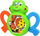Lodër për bebe Silly Froggy, me tinguj kërcitës, top rrotullues si kaleidoskop, jeshile