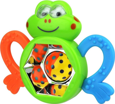 Lodër për bebe Silly Froggy, me tinguj kërcitës, top rrotullues si kaleidoskop, jeshile