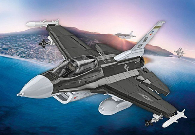 Set ndërtimi COBI Armed Forces SU-57 Felon dhe F-16D Fighting Falcon, modele avionësh luftarakë për koleksionistë, shumëngjyrësh