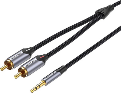 Kabllo audio Vention BCNBI, Jack 3.5mm në 2xRCA, 3m, gri
