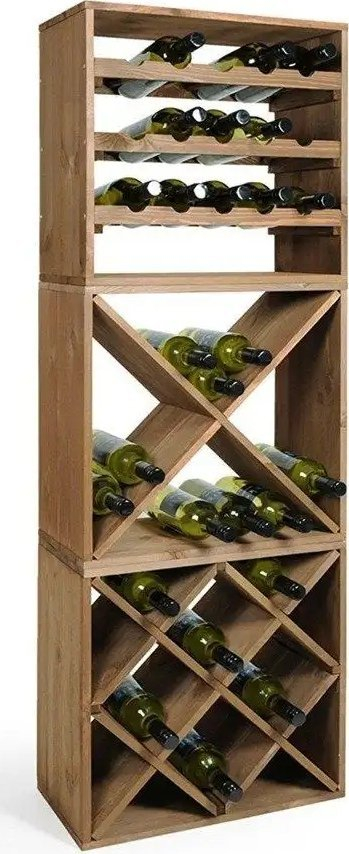 Raft vere Kesper Wine Bottle Shelving System 69244, 16 shishe, dru, kafe natyrale
