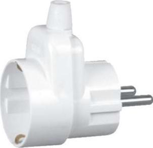 Adapter elektrik 2P+E me prizë anësore, 16A, i bardhë