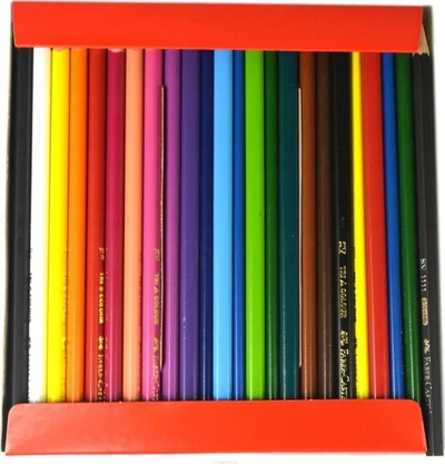 Set lapsa me ngjyra Faber-Castell 201597, trekëndor, 24 copë, shumëngjyrëshe