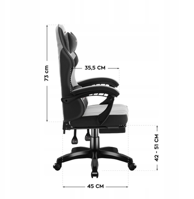 Karrige gaming Force 3.7, ergonomike, me jastëkë, gri blu e bardhë