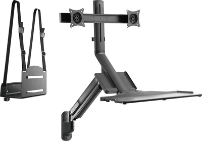 Mbajtës muri për dy monitorë dhe tastierë Maclean MC-633, 17-32", 18 kg, i zi