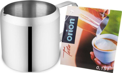 Filxhan qumështi Orion Teta, inoks, 0.15L, ngjyrë argjendi