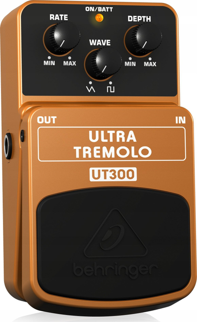Pedal efekti kitare Behringer UT300 Ultra Tremolo, tremolo klasik, me LED, ari portokalli