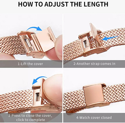 Rrip milanez çeliku 4wrist për Apple Watch 38/40/41 mm, rozë