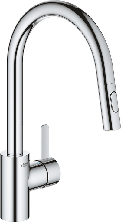 Rubinet kuzhine Grohe Eurosmart Cosmopolitan 31481001, gryke e naltë, dush i tërheqshëm, krom