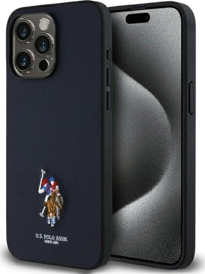 Husë telefoni US Polo Embroidered DH Color, për iPhone 15 Pro Max 6.7", polikarbonat, blu navy