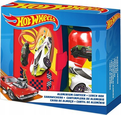 Set shishe alumini dhe lunchbox Hot Wheels Kids Euroswan, për kalamaj, shumëngjyrësh