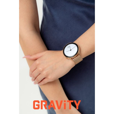 Ora inteligjente GRAVITY GT11-7, AMOLED 1.43", për femra, rose gold