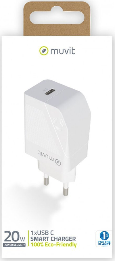Karikues muri Muvit For Change, USB C PD 20W, prizë EU, i bardhë