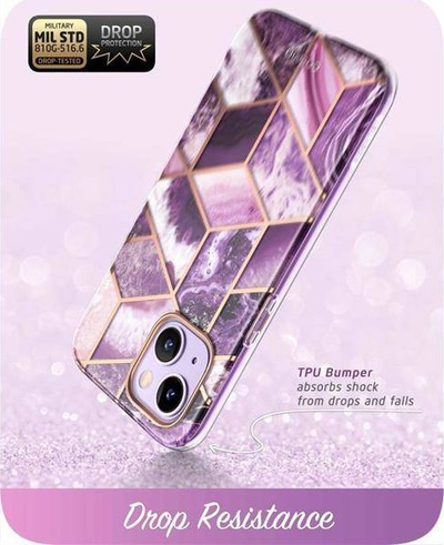 Калъф за телефон Supcase Cosmo за iPhone 14 Plus, armor, Marble Purple