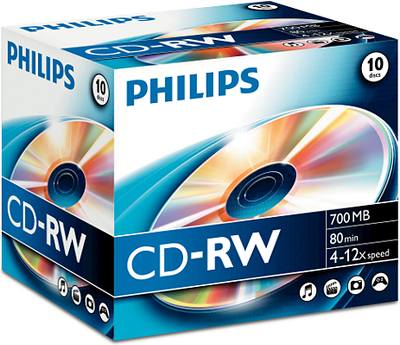 CD-RW Philips (CW7D2NJ10 / 00), 700 MB, 12x, 10 copë