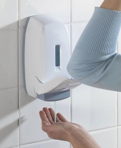 Dispenser muri Wenko Ascoli 18993100, 450 ml, plastik, i bardhë-gri