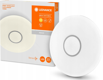 Plafonjere LED Ledvance Orbis Sparkledot me sensor, 32W, Ø44cm, e bardhë