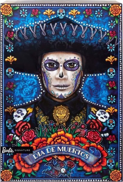 Колекционерска кукла Барби Сигначе Кен 2022 Día De Muertos, со додатоци, шаренолика